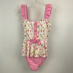 LittleForBig Bodysuit Women S‎ Pink Floral Ruffle One Piece